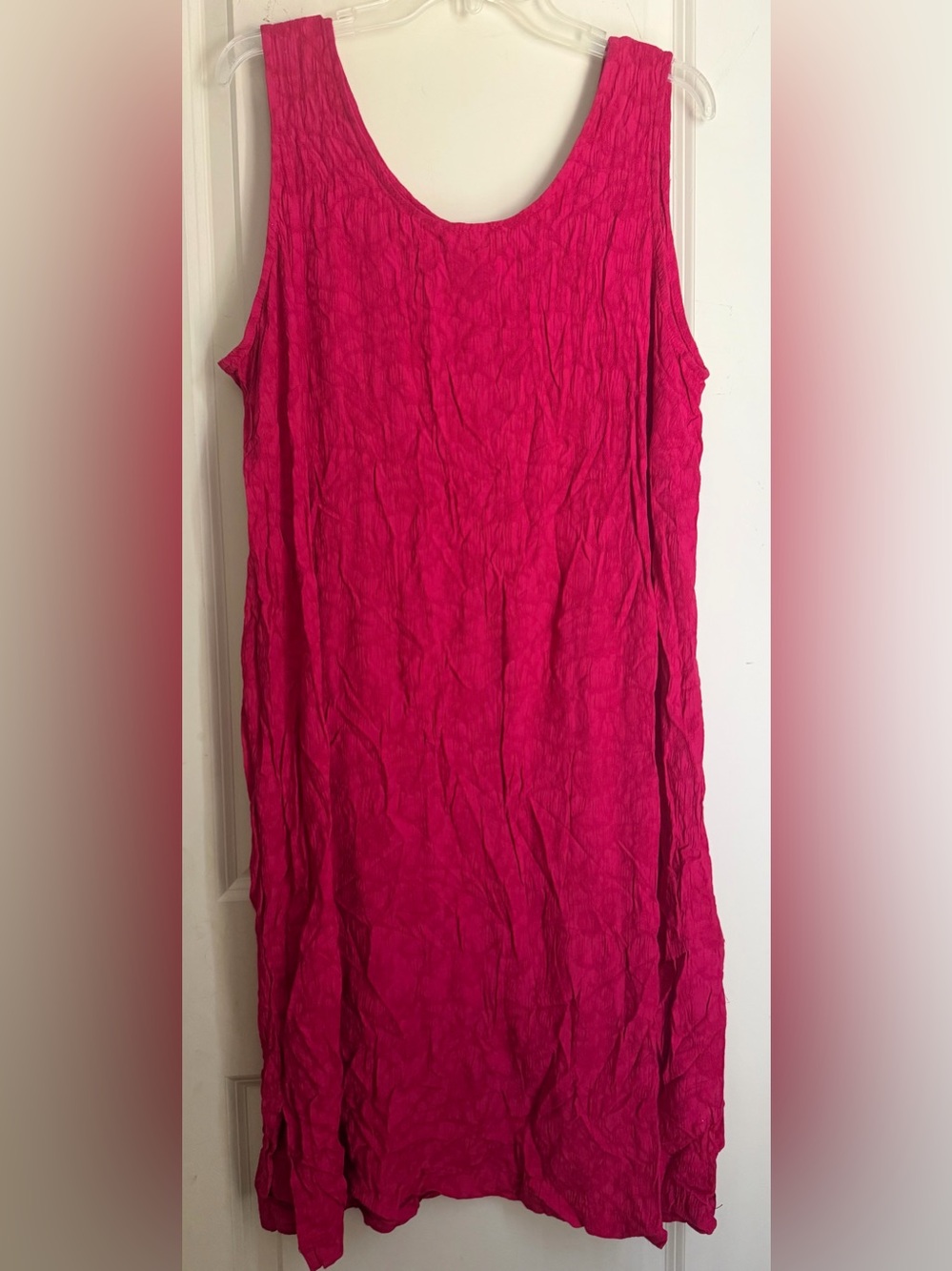 KAL rayón Bright Fuchsia Sleeveless Dress sz 20 tropical Femenine beachy boho